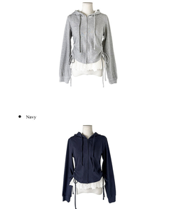 【SET】レースキャミソール シャーリングフードジップアップ