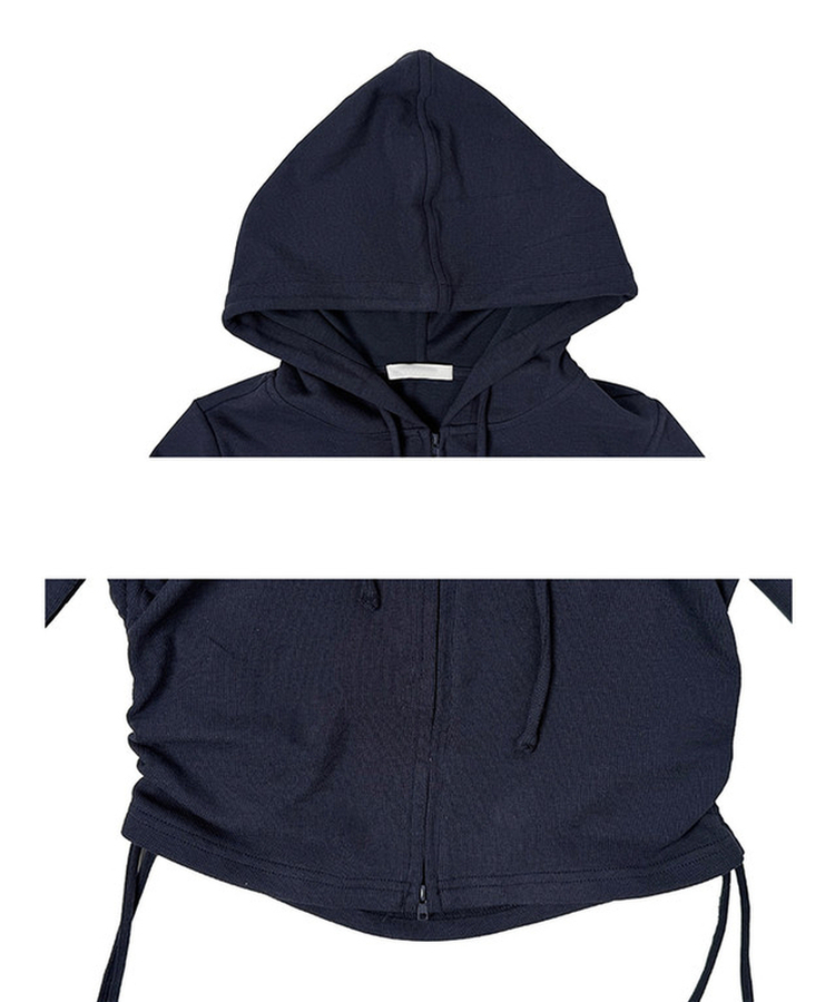 【SET】レースキャミソール シャーリングフードジップアップ