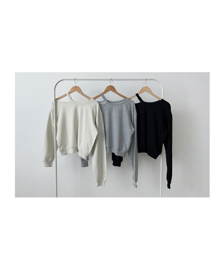 カットオフショルダートレーナー