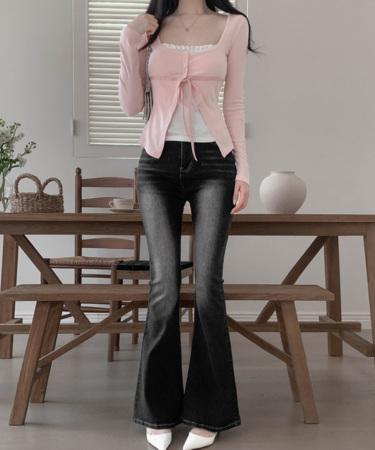 フリルレイヤードカーディガンTシャツ PINK