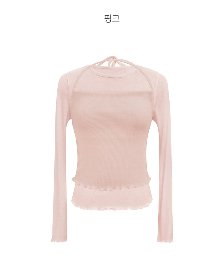 【SET】フリルキャミソール 長袖Tシャツ(5color)