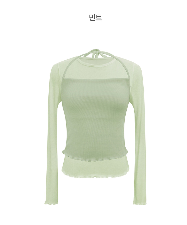 【SET】フリルキャミソール 長袖Tシャツ(5color)