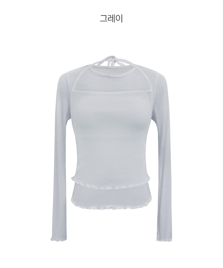 【SET】フリルキャミソール 長袖Tシャツ(5color)