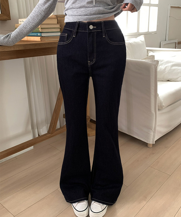 ノンフェードセミブーツカットデニム BLUE