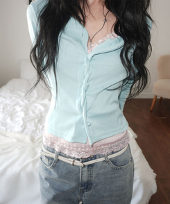 レースフリルキャミソール(6color) LIGHT PINK