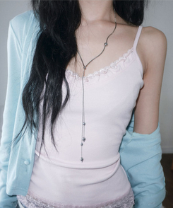 レースフリルキャミソール(6color) LIGHT PINK