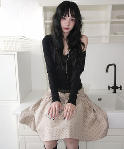 レースフリルキャミソール(6color) BLACK