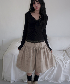 Vネックカラーカーディガン BLACK