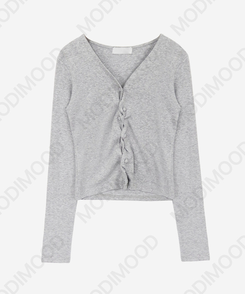 Vネックカラーカーディガン