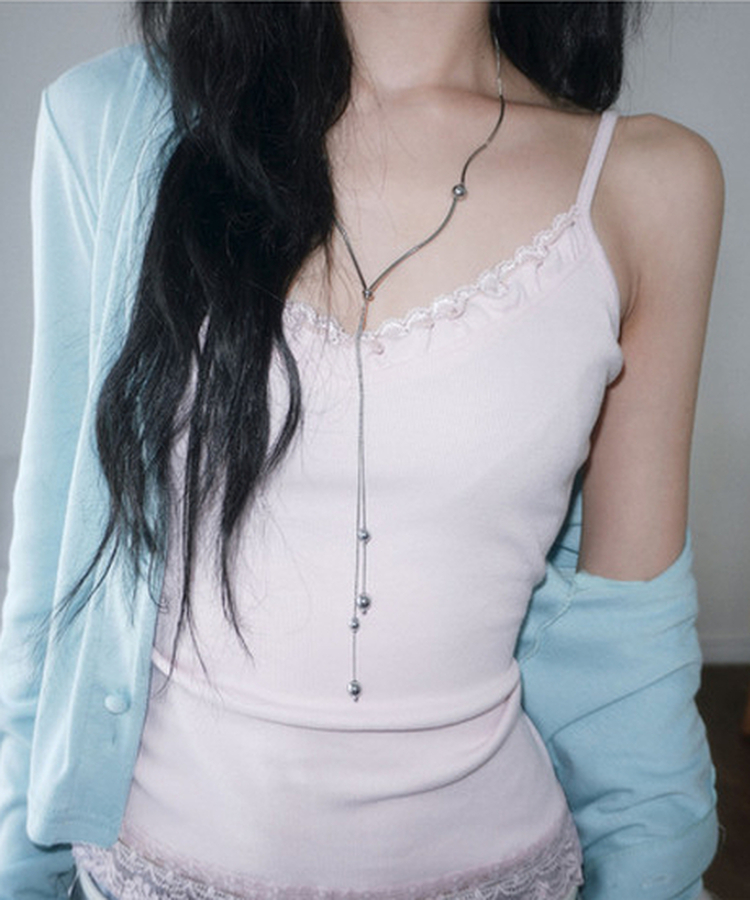 Vネックカラーカーディガン MINT