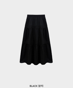 バンディングティアードロングスカート