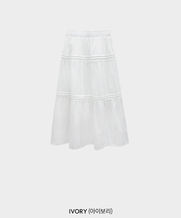 バンディングティアードロングスカート