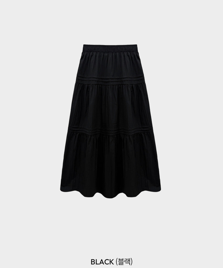 バンディングティアードロングスカート