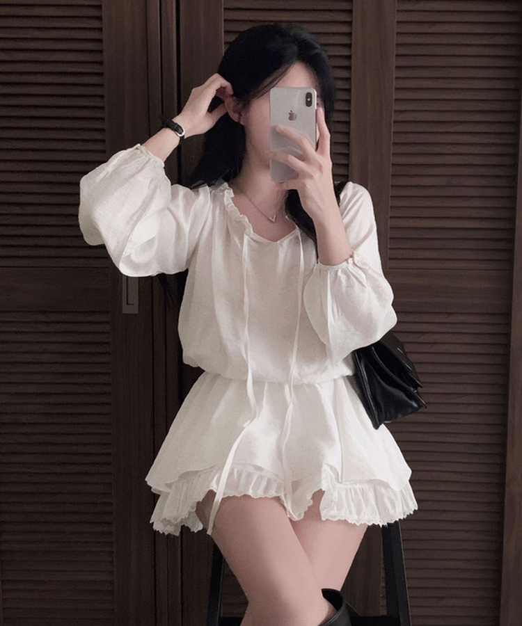 프시케 주인공 블라우스 미니 원피스 아이보리