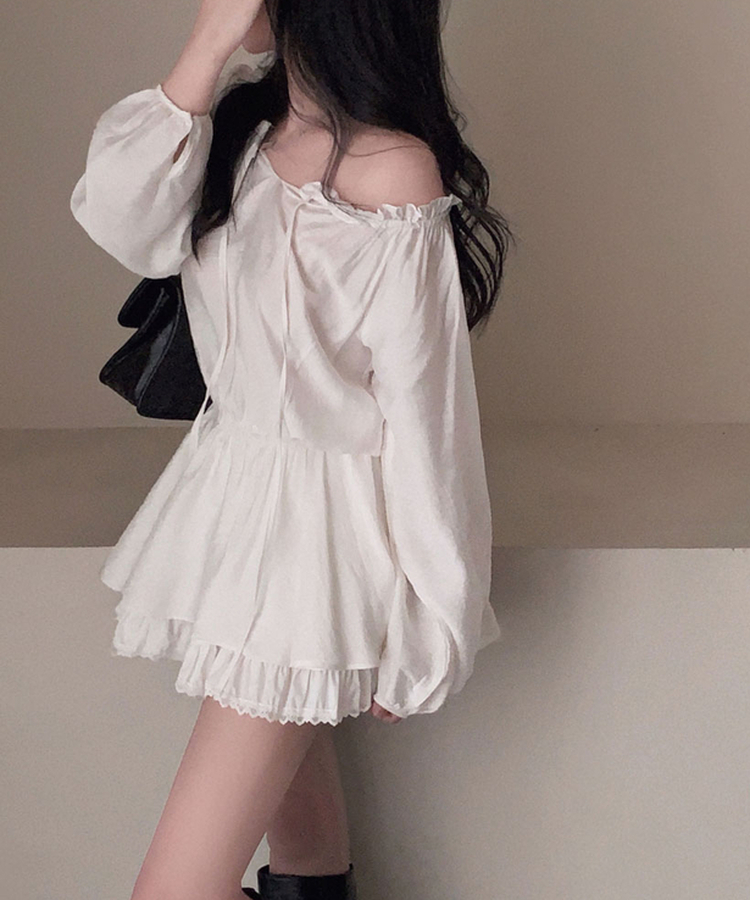 프시케 주인공 블라우스 미니 원피스 아이보리