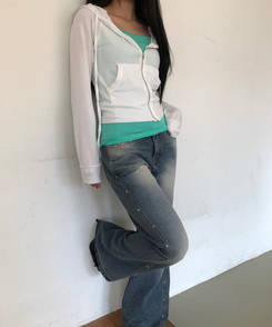 スリムフードジップアップ(7color) IVORY