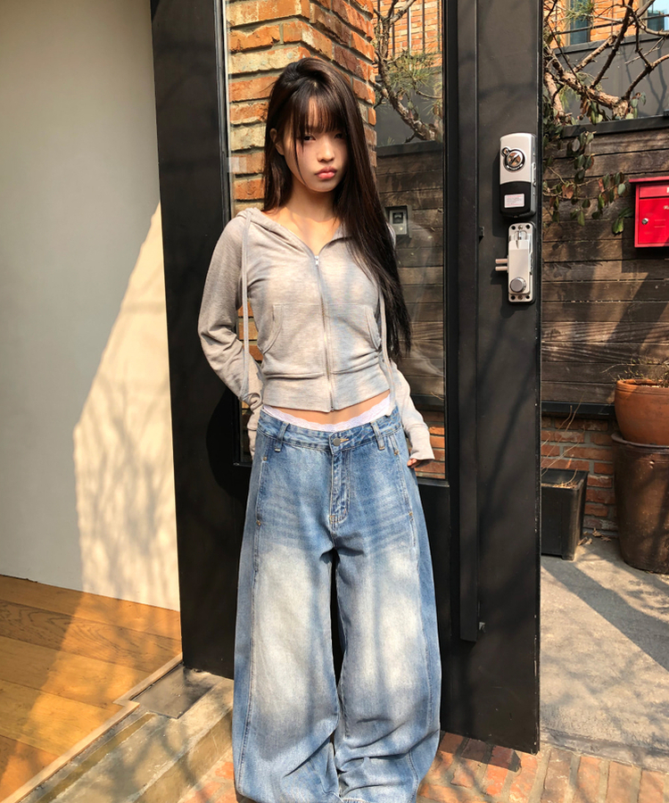 スリムフードジップアップ(7color) GREY