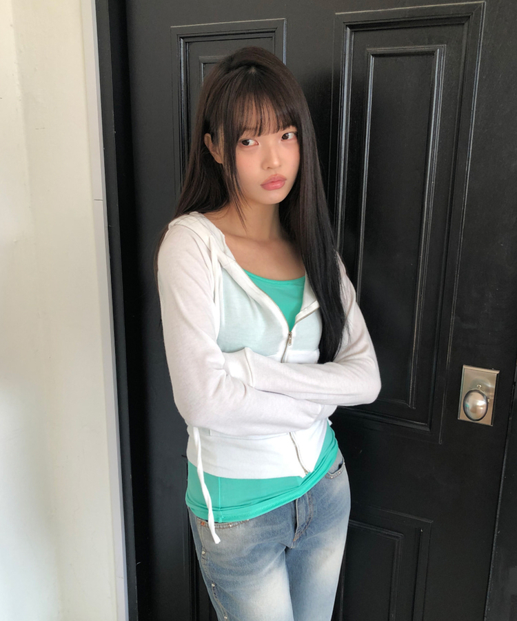 スリムフードジップアップ(7color) IVORY