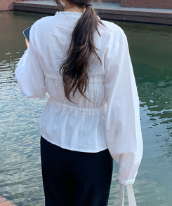 アイレットストリングブラウス IVORY