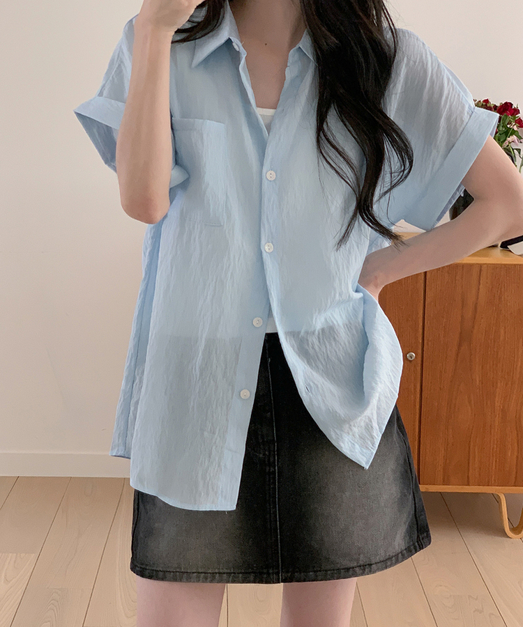 ウォッシュドデニムミニスカート BLACK