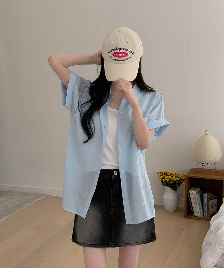 ウォッシュドデニムミニスカート BLACK