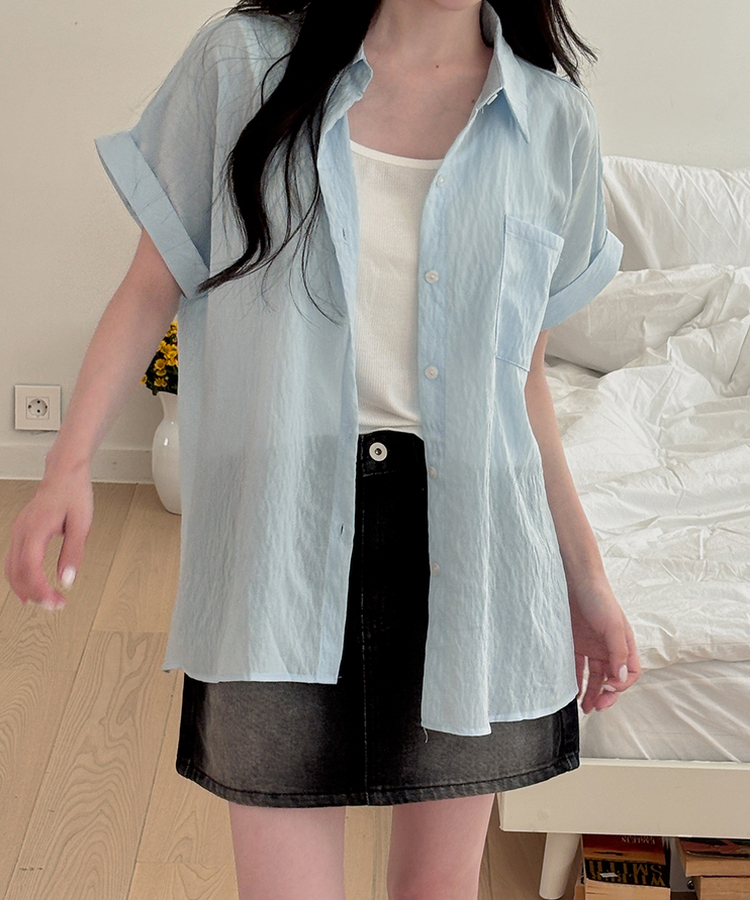 ウォッシュドデニムミニスカート BLACK