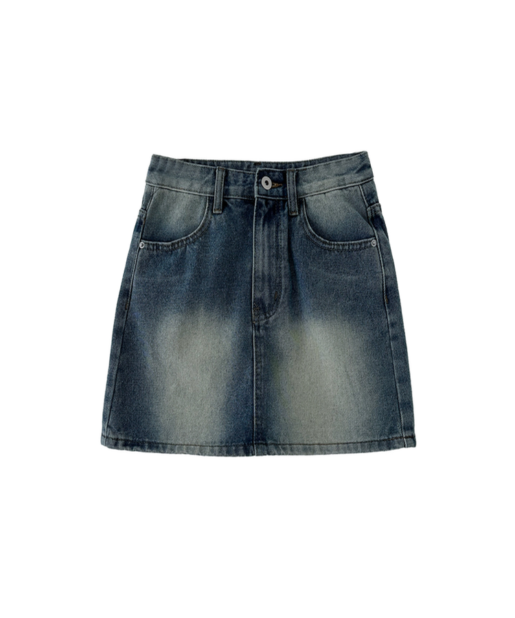 ウォッシュドデニムミニスカート