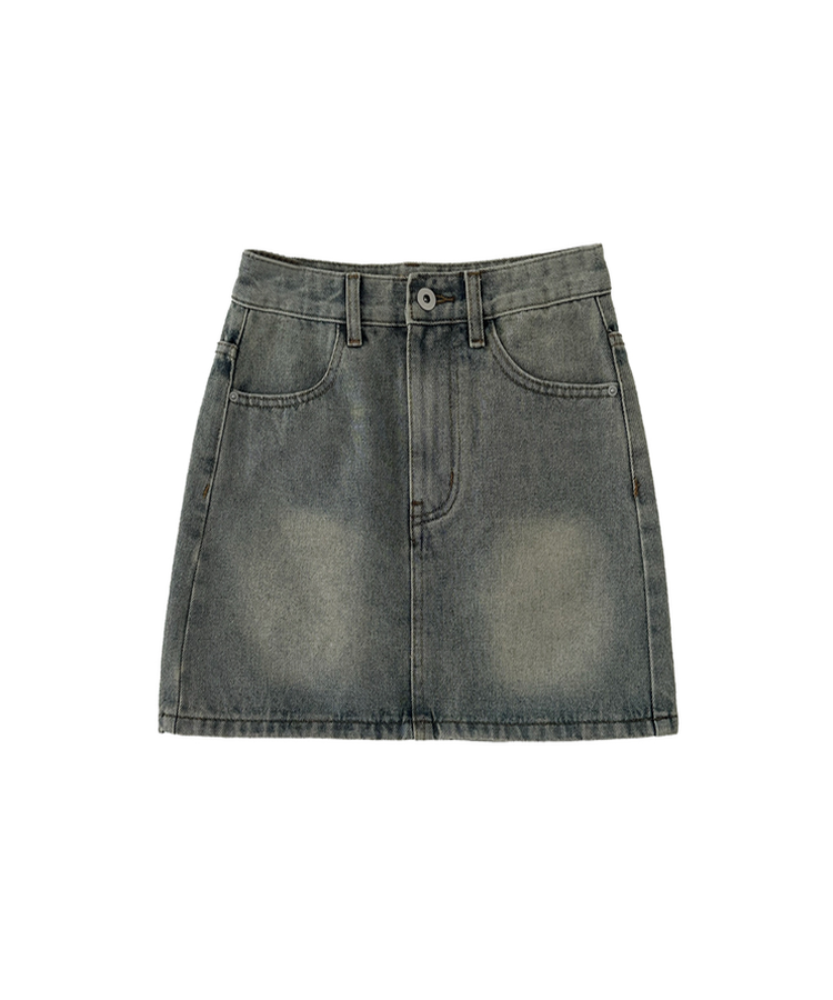 ウォッシュドデニムミニスカート