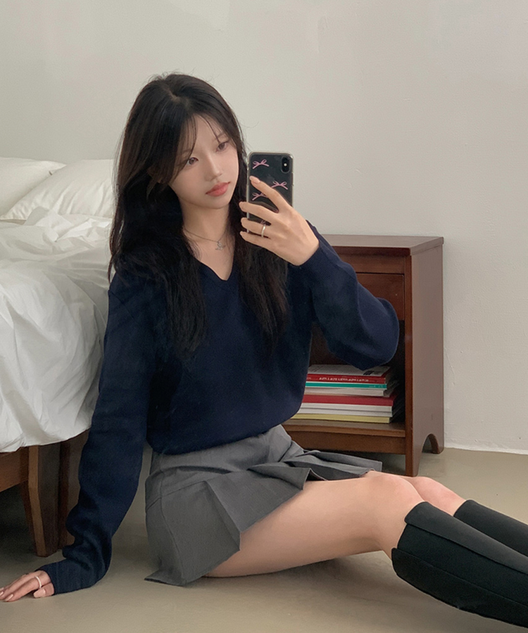 【ベルト付き】プリーツAラインミニスカート GREY