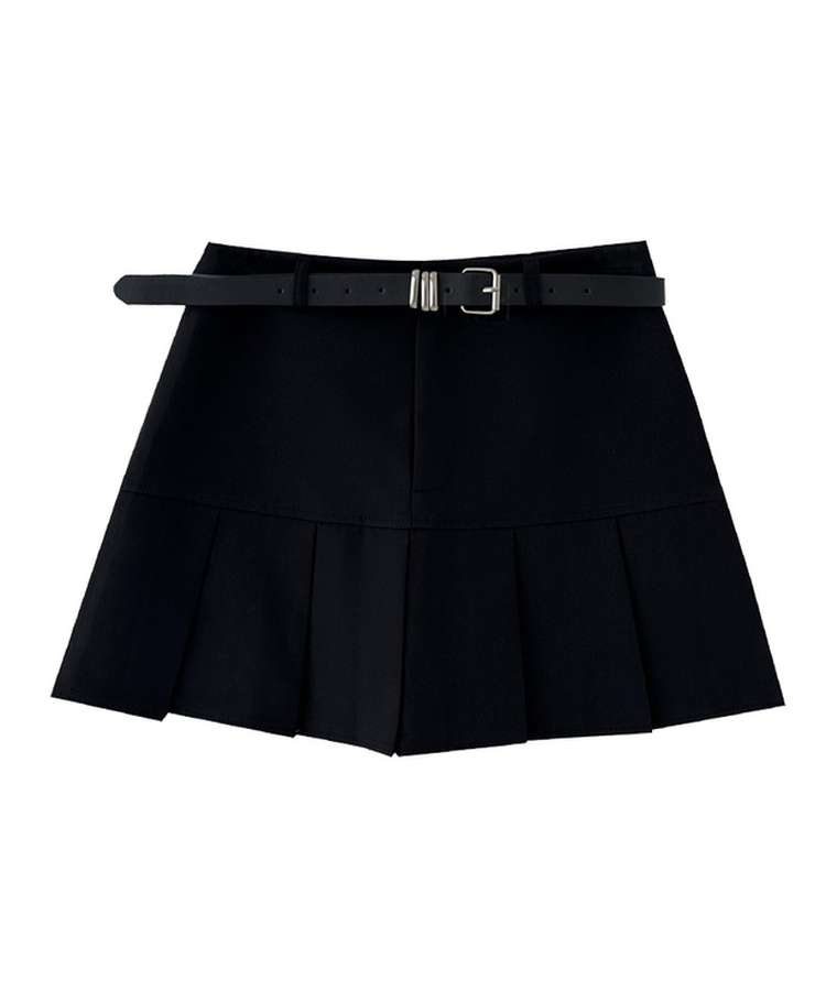 【ベルト付き】プリーツAラインミニスカート