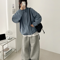 ハイネックウィンドブレーカージャンパー(6color) SKY BLUE