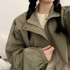 ハイネックウィンドブレーカージャンパー(6color) KHAKI