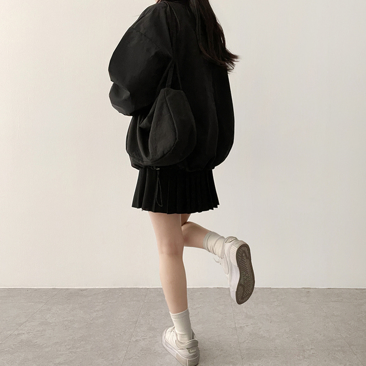 ハイネックウィンドブレーカージャンパー(6color) BLACK