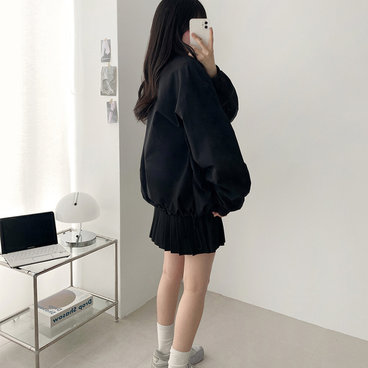 ハイネックウィンドブレーカージャンパー(6color) BLACK