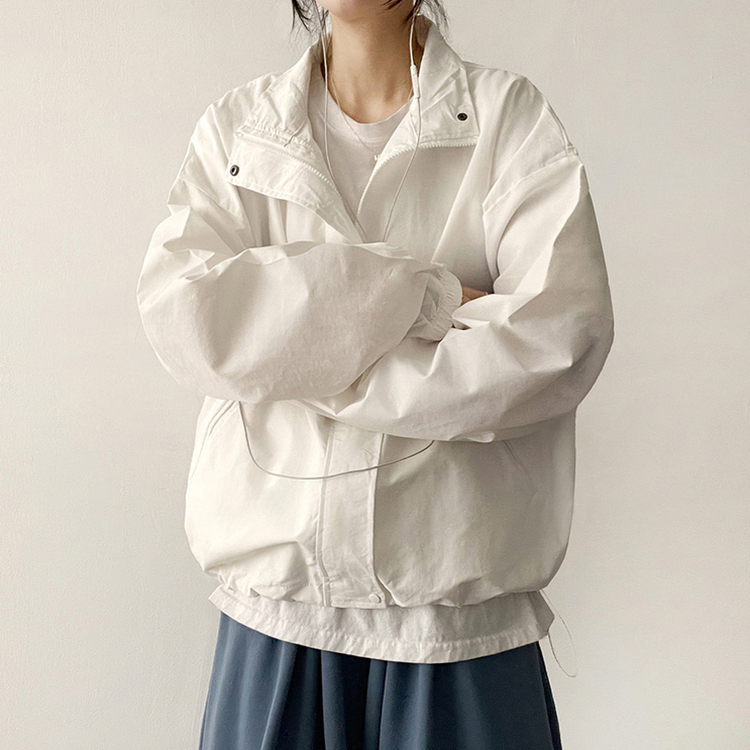 ハイネックウィンドブレーカージャンパー(6color) IVORY