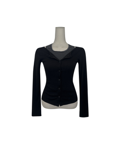 ストライプホルターネックレイヤードトップス