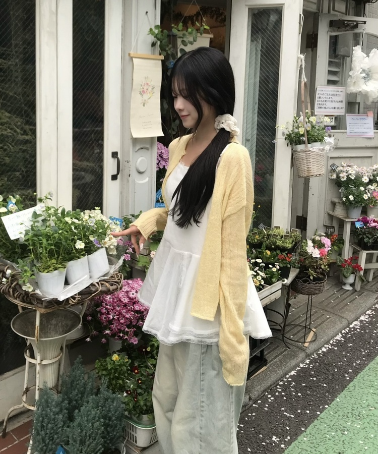 레이스 프릴 캐미솔 아이보리
