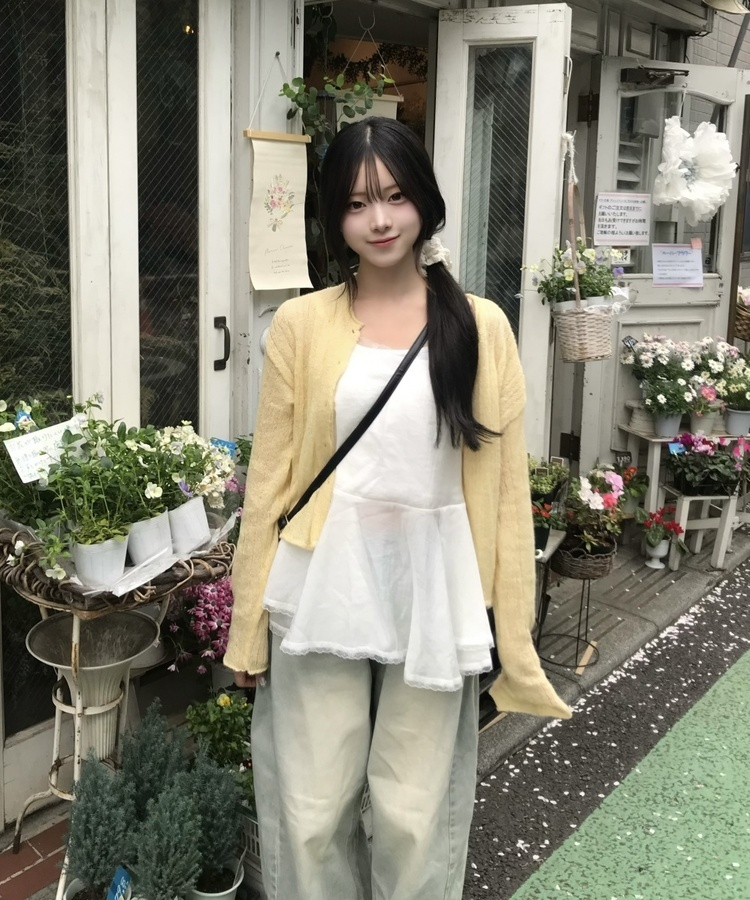 레이스 프릴 캐미솔 아이보리