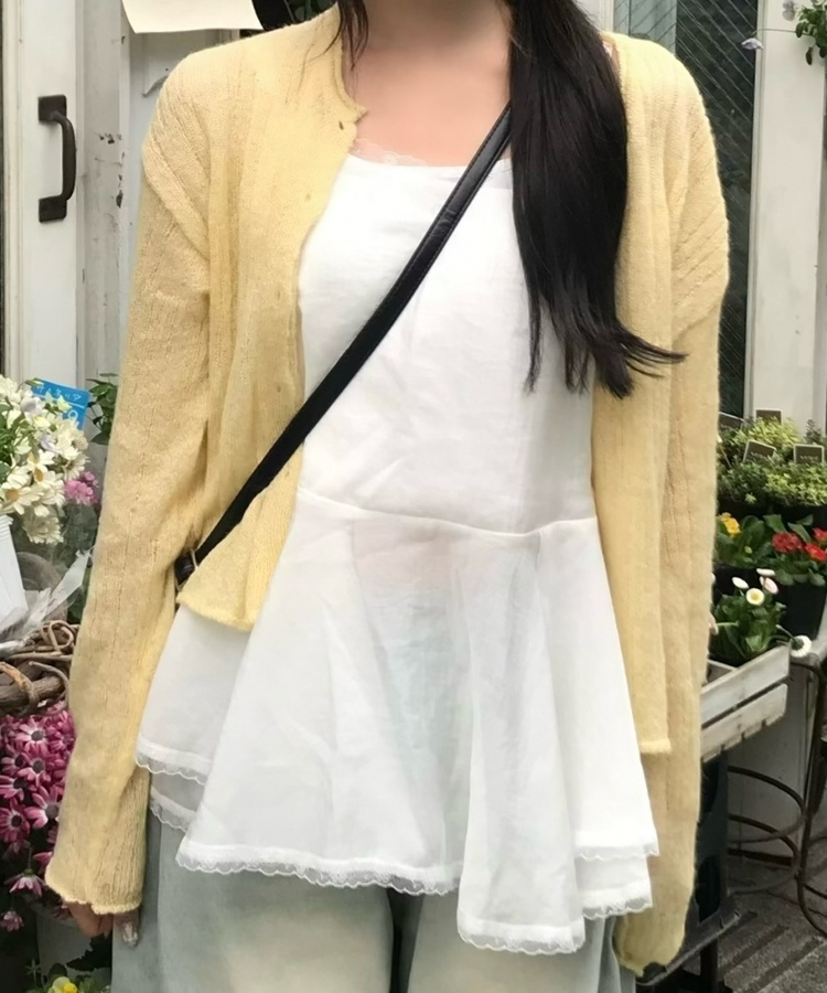 레이스 프릴 캐미솔 아이보리