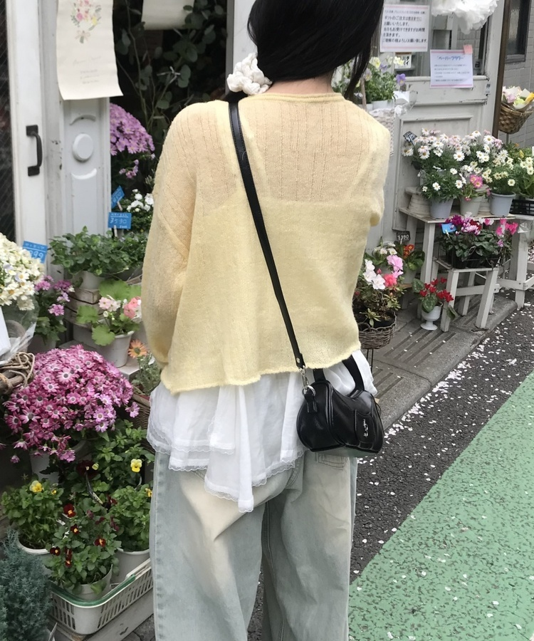 레이스 프릴 캐미솔 아이보리