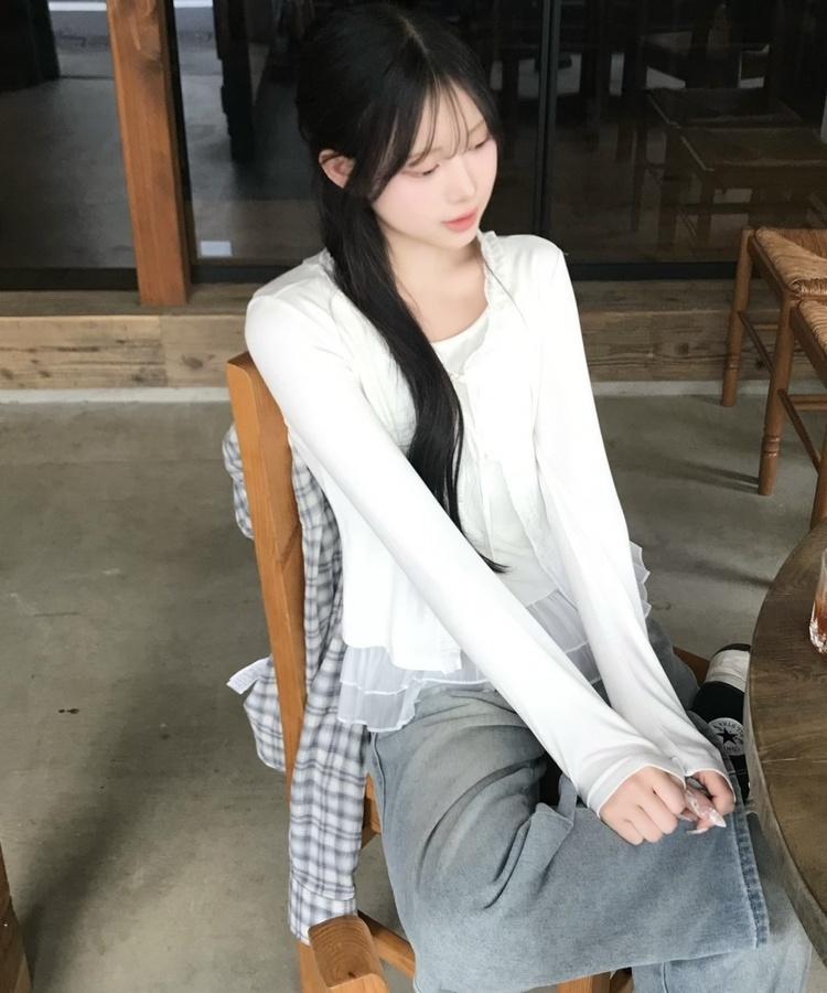 【SET】캉캉 나시+프릴 가디건 화이트