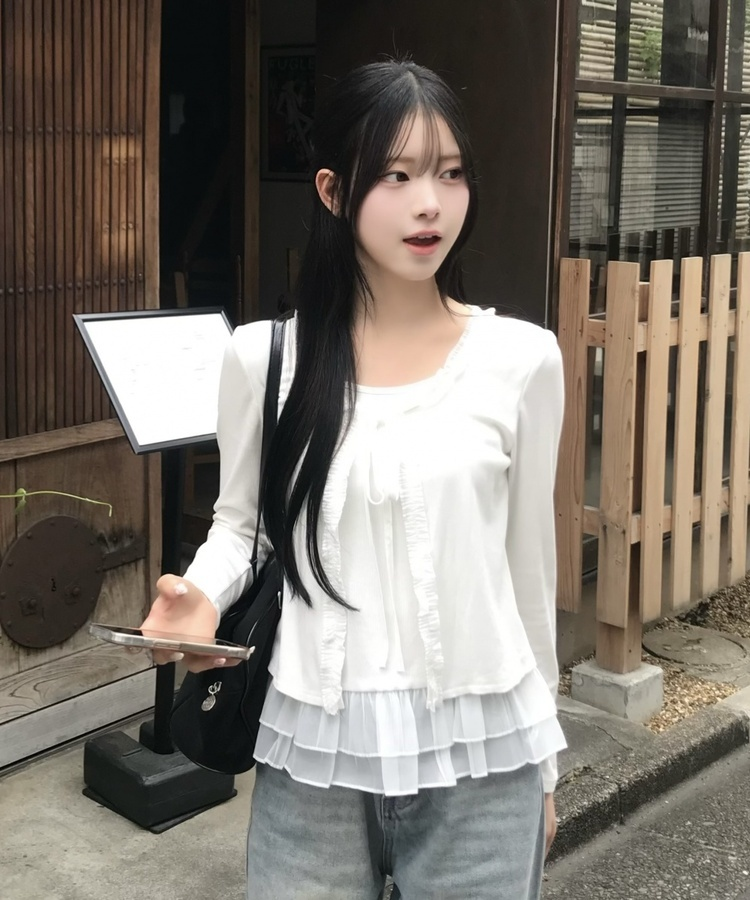 【SET】캉캉 나시+프릴 가디건 화이트