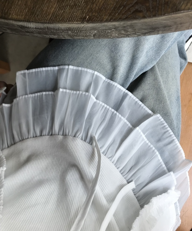 【SET】캉캉 나시+프릴 가디건 화이트