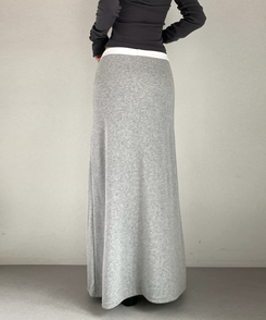 【丈別】バイカラーロングスカート MELANGE