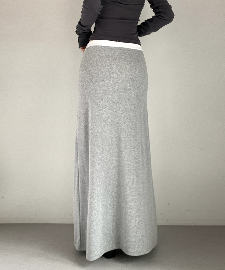 【丈別】バイカラーロングスカート MELANGE