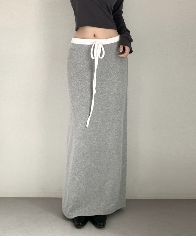 【丈別】バイカラーロングスカート MELANGE