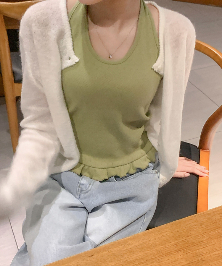 デニムストライプワイドパンツ LIGHT DENIM