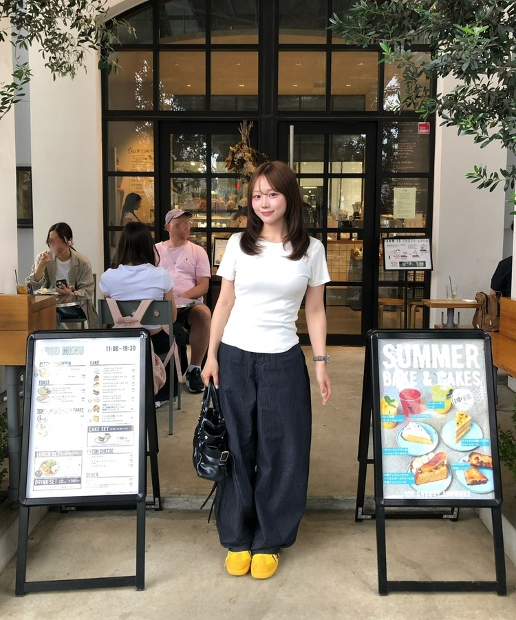 스트라이프 벌룬 팬츠 네이비
