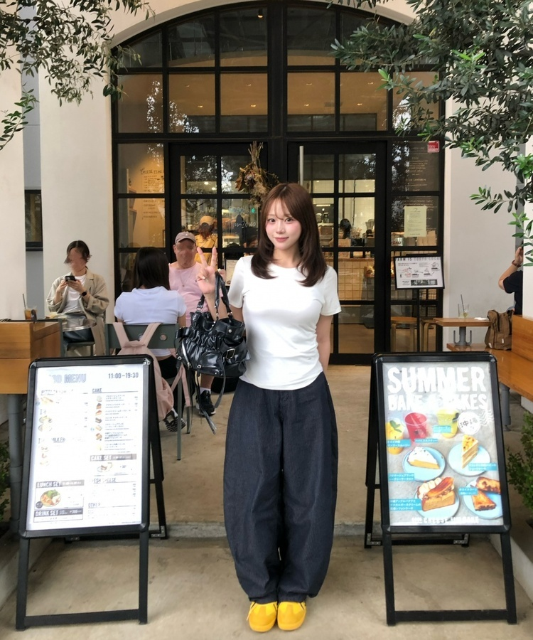 스트라이프 벌룬 팬츠 네이비