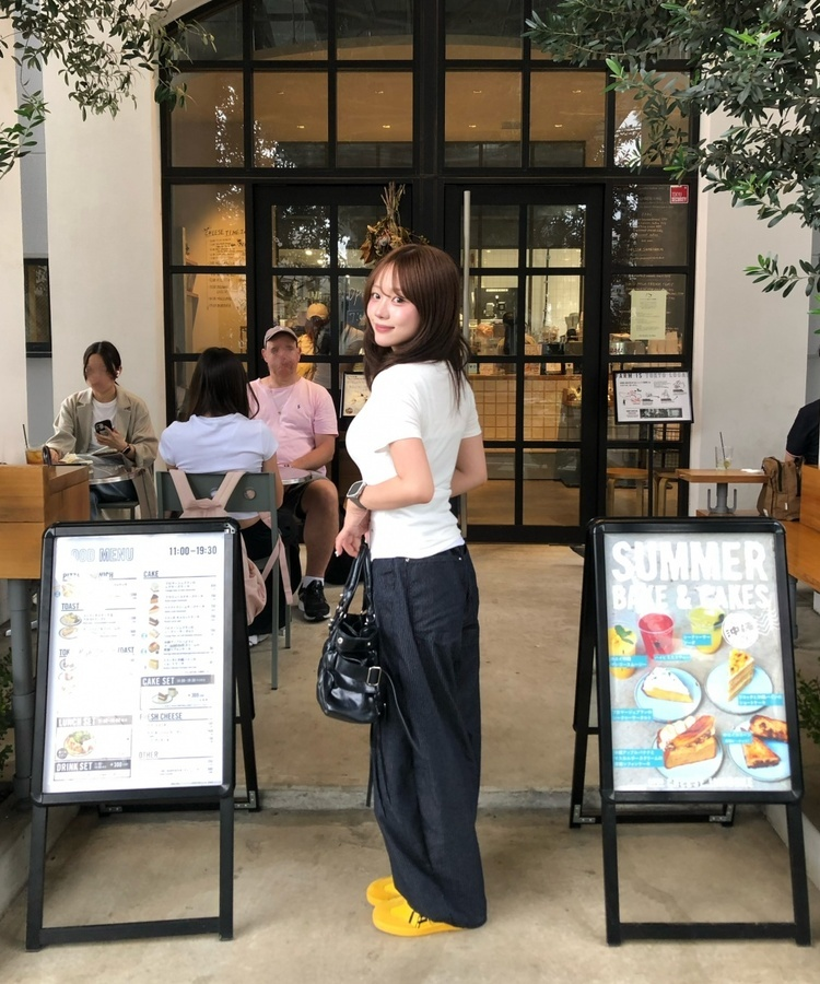 스트라이프 벌룬 팬츠 네이비